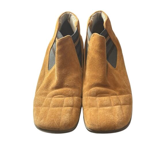 Prada Women’s Calzature Donna Daino Brown Suede Ankle Booties Size 39/8.5 Euro - Picture 1 of 8